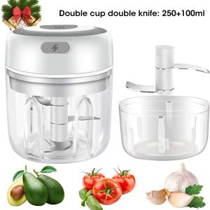 Mills Electric Mini Garlic Chopper Rechargable Food Processor Crusher Meat Grinder for Chop Onion Ginger Vegetable Pepper Spice Meat