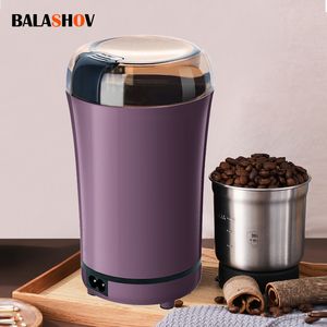 Mills Mini Electric Coffee Grinder Powerful Cafe Grass Nuts Herbs Grains Pepper Tobacco Spice Flour Mill Beans Machine 230329