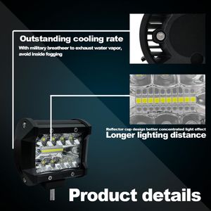 Mini 16LED 27W 48W LED barre lumineuse de travail projecteur carré 12V 24V barre lumineuse LED tout-terrain pour camion tout-terrain 4X4 4WD voiture SUV ATV312C