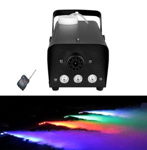 Mini 500W LED RGB Control remoto inalámbrico Bomba de máquina antiniebla DJ DISCO Smoke Machine for Fiest Wedding Christmas Stage L6719493