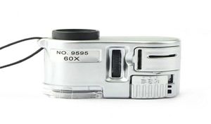 Mini 60x LED UV Light Pocket Pocket Microscope Bijoux Loupe Loupe Portable Portable Gagnifing Verre Devise de devise3210649