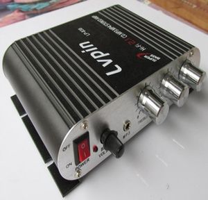 Mini amplificador Super Bass HiFi Stereo Audio Amp Booster para Car Moto Home con fuente de alimentación DC 12V 3A Black9356487