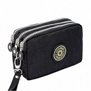 Mini bolsa con triple cremallera Carteras portátiles para mujeres Phe Bolsa Nueva Fi Gran capacidad Cartera para mujer Bolsa de maquillaje Monedero V3PN #