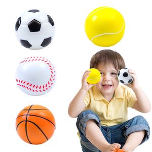 Jouet de décompression pour enfants, garçons, Baseball, football, Tennis, basket-ball, balles de 2.5 pouces, balle en mousse éponge PU souple, jouets de soulagement, jeu de Sport pour enfants, cadeaux