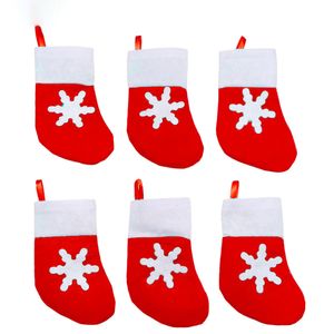 Mini calcetín de Navidad Bolsa de regalos Bolsas de dulces Árbol de Navidad Adorno Calcetín X-mas Vajilla Cubierta Cubiertos Bolsa Fiesta en casa Decoración al por mayor