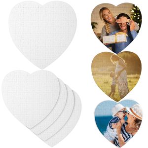 Sublimation Coeur Blanc Puzzle Jigsaw Jouets Personnalisé Personnalisé Photo Amour Transfert De Chaleur DIY Artisanat Party Favors FY7451 0426