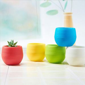 Mini pot de fleurs en plastique coloré Récipient de plantes succulentes en pierre arc-en-ciel de mode | Outils de graden Kraflo