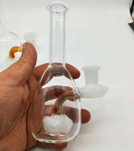 Mini Rainbow Dab Rig Hookah Cloud Perc Glass Water Bong Premium Smoking Tipe