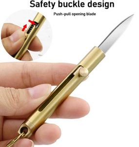 Mini lames durables en acier inoxydable couteau utilitaire pliant Cutter couteau de coupe Portable extérieur outil de survie d'urgence EDC porte-clés pliable couteaux porte-clés