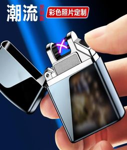 Mini électrique plus légère pour cigarette Double plasma Arc USB Lighters Recharrepable Florialping Portable Facile to Met in Pocket Torch5744897