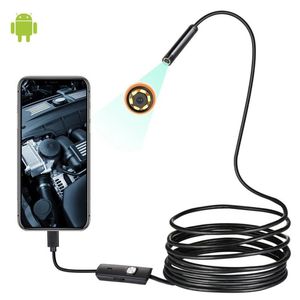 Mini caméra endoscope étanche endoscope endoscope réglable fil souple 6 LED 7 mm Android Type-C USB caméra d'inspection pour voiture SSD comme Wmep