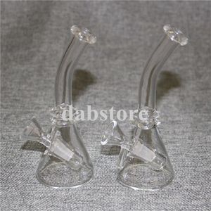 Mini verre bécher bongs conduites d'eau narguilé 4,5 pouces de hauteur avec 10mm joint femelle verre huile plates-formes bong