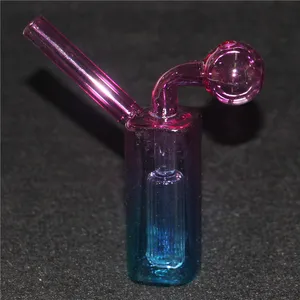 Mini brûleur à mazout en verre Bong barboteur fumer conduite d'eau dab rig bong cendrier narguilé avec trou de carburateur tuyau de brûleur à mazout détachable