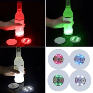 Mini Glow LED Coaster Mats Pads Flashing Creative Luminous Light Bulb Bottle Cup Sticker Mat Light Up para Club Bar Home Party Decoration G0707