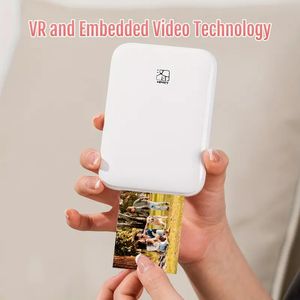 Mini imprimante photo portable sans fil HD, connexion BT pour téléphone portable, restauration couleur HD, compatible avec les appareils IOS/Android BT, technologie d'impression ZINK