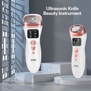 Mini HIFU 2.0 Machine couteau à ultrasons Machine de beauté RF Radio fréquence EMS microcourant ascenseur raffermissement des rides de la peau soins de la peau