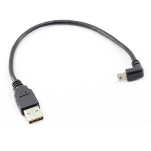 Mini mini câble de données USB coude à 90 degrés à angle droit du coude T-Port Data Cable Mini 5pin Wire Copper