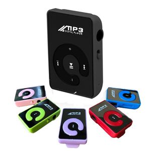 Mini Mirror Clip USB MP3 Música Player Student Sports Running Music Walkman Ultra Thin Tf Tarjeta de altavoz Función MP3Player