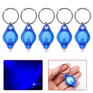 Mini pasaportes llavero llave UV antorcha lámpara LED linterna detector de luz linterna ultravioleta anillo de moneda Fgtce 852 Z2