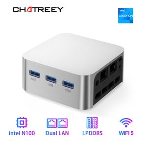 Mini PCs Intel Celeron N100 Chatreey T8 Pro Mini PC SSD Windows 11 Computer Dual LAN Three Firewall Server wifi 5 230925
