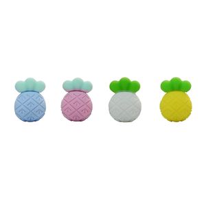 Mini Pineapple Silicone Beads with Hole Food Grade Silicone Teething Accessory DIY Necklace Charm Chewable Jewelry Beads