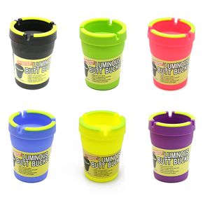 Mini cendrier de voiture en plastique, cendrier lumineux coloré sans fumée, porte-cigarette amovible et Durable, tasse de rangement écologique, accessoires pour fumer du tabac