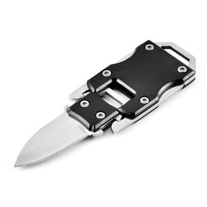 Mini couteau de poche porte-clés couteau pliant multifonction extérieur couteaux à lame fixe outil de survie en acier inoxydable pour Camping chasse tactique