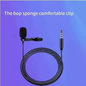 Mini portable microphone, handset small microphone, live broadcast, mobile phone computer recording3.5mm Condenser Clip-on Lapel Lavalier Mic Wired