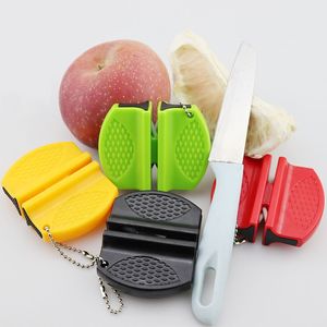 Mini afiladores de cuchillos portátiles de acero de tungsteno y cerámica para exteriores, hoja de cocina de mariposa, Navajas de bolsillo, herramienta de piedra para afilar, 7,5x5,8 cm