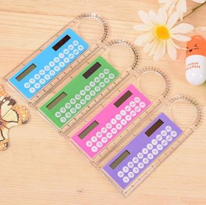 Mini Portable Solar Energy Calculator Creative Multifunction Ruler Students Gift Free DHL SN2145