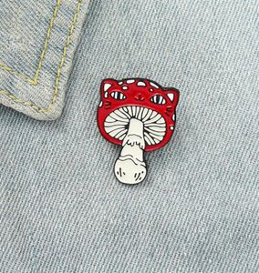 Mini champignon rouge grenouille Cowboy broche alliage peinture souriant visage collier épingles femmes filles sac à dos vêtements Badge accessoires de mode W1594278