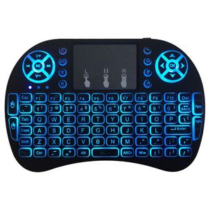 Mini Rii i8 Teclado inalámbrico 2.4G Air Mouse Control remoto Panel táctil Retroiluminación Retroiluminación para Smart Android TV Box Tablet PC Inglés con embalaje al por menor DHL