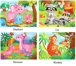 Mini taille 15*10 CM enfants jouet bois en bois 3D Puzzle pour enfants bébé dessin animé Animal/trafic Puzzles jouet éducatif