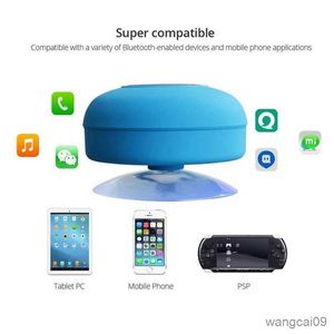 Mini Speakers Mini Altavoz Bluetooth para ducha, altavoz manos libres resistente al agua con micrófono con ventosa para baño, piscina, playa, teléfono para coche