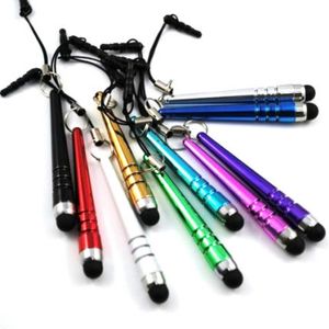 Mini Stylus Pen Béisbol Pantalla capacitiva Plumas táctiles con tapón antipolvo para HTC Samsung Teléfono móvil PC Tablet 1000pcs