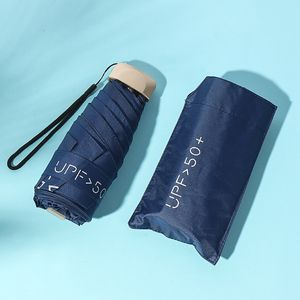 Mini Sun Umbrella Feme Feme UV Protection Sunshade Sunshine Rain Rain Méquette à double utilisation cinq fois ultra-léger compact Pocket Travel Parasol HW0230