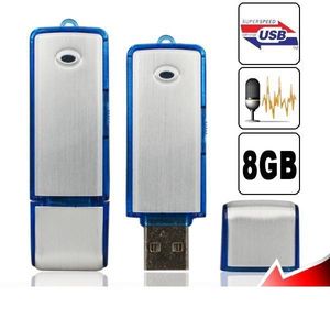 Mini disque USB Audio Enregistreur vocal 4/8 Go Clé USB Enregistrement Enregistreur vocal numérique Dictaphone Rechargeable Bleu noir