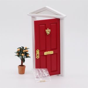 Mini porte en bois 1:12 Dollhouse miniature porte en bois porte de fée pour contes de fée