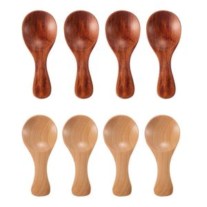 Mini cuchara para té de madera, cucharas pequeñas para condimentos y especias de cocina, cuchara para té y azúcar, utensilios para el hogar con mango corto