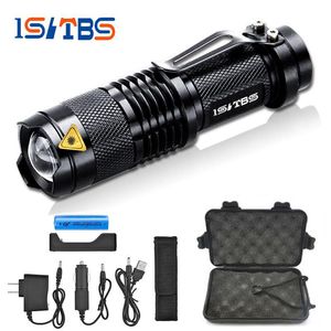 Mini lampe de poche Zoom cree XML L2 T6, torche Led, 5 modes, 3800 Lumens, étanche, batterie Rechargeable 18650