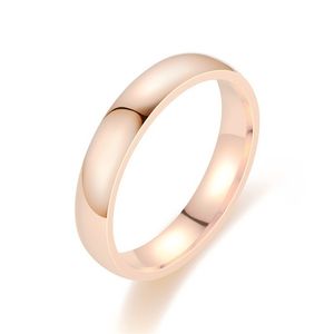 Bague géométrique ronde minimaliste couleur or Rose pour femmes et hommes, anneaux circulaires classiques de 4MM, bijoux de Couple, 2022