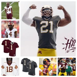 Maillot de football des Golden Gophers du Minnesota 9 Devon Williams 8 Darnell Jefferies 47 Schwartz 4 Za'Quan Bryan 60 Daniels 86 Jameson Geers 70 Cade McConnell 11 Karter Menz