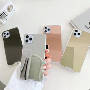 Fundas de teléfono de PC TPU a prueba de golpes a la moda con espejo para iPhone 12 mini 11 Pro max 6 7 8 Plus X XR XS SECase maquillaje con funda