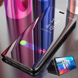 Mirror Flip Case pour Oneplus 8 Pro Luxe View Smart View Cover Cover Cover Fit One Plus 6T 6 7T 7 Oneplus7T Coque Fundas