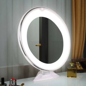 Mirrors Espejo de Maquillaje de Moda con 14 LED y Ajustes de luz de Aumento de 10x, Espejo cosmético de luz Natural Brillante para Mujeres