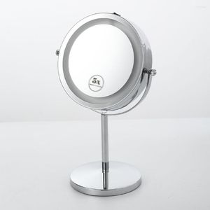 Miroirs 7 pouces LED 5X 10X grossissement miroir de maquillage 360° rotatif professionnel bureau cosmétique 7 