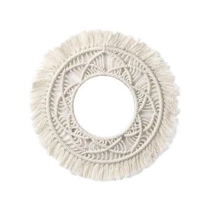 Espejos Boho Redondo Macrame Espejo Maquillaje Porche Decorativo Colgante Espejos De Pared Decoración Del Hogar Sala Dormitorio Decoración De Navidad