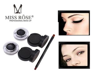 Miss Rose Juego de maquillaje para ojos Black Cake Eyeliner Gel Kajal 24 horas Stay Eye Liner Soft and Smooth1560767