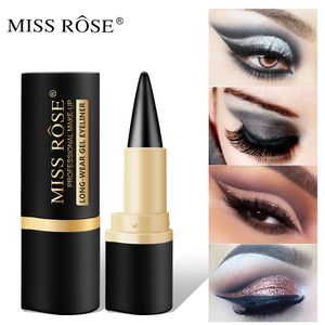 MISS ROSE Waterproof Eyeliner Cream Fast Dry Lipstick-style Eyeliner Black Lasting Portable Natural Eye Liner Pen Cream