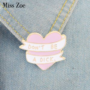 Miss Zoe coeur rose ruban blanc épingles en émail citation broches pour sac vêtements épinglette bouton Badge dessin animé bijoux cadeau amis